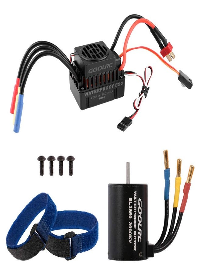 GoolRC BL3650 Brushless Motor, Waterproof 3900KV Brushless Motor with 60A ESC Combo for 1/10 Scale RC Ca,Truck,Boat,Plane RC Toys - Image 1